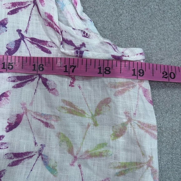 ❤️2/$30❤️[S]Joe Fresh Women Linen Blouse - Purple and White Dragonfly Print NWOT - Picture 6 of 8